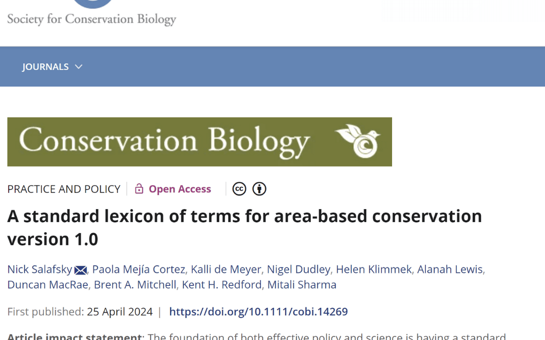 Standard Lexicon for Area-Based Conservation 1.0